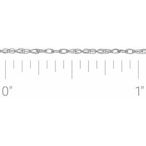 18K White 1 mm Rope Chain by the Inch