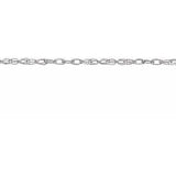 18K White 1 mm Rope Chain by the Inch