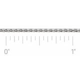 Sterling Silver 1.5 mm Diamond-Cut Wheat Chain by the Inch