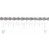 Sterling Silver 1.85 mm Rope Chain by the Inch