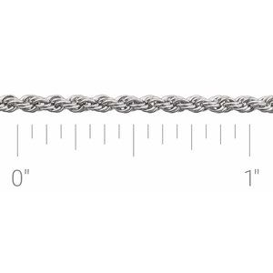 Sterling Silver 1.85 mm Rope Chain by the Inch