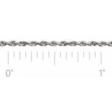 Sterling Silver 1.3 mm Diamond Cut Rope Chain by the Inch