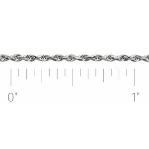 Sterling Silver 1.3 mm Diamond Cut Rope Chain by the Inch
