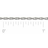 14K White Recycled Metal 1.75 mm Rope Chain by the Inch