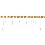 10K Yellow 1 mm Diamond-Cut Rope Chain by the Inch