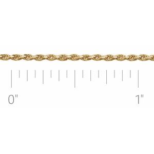 10K Yellow 1 mm Diamond-Cut Rope Chain by the Inch