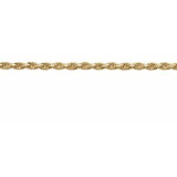 10K Yellow 1 mm Diamond-Cut Rope Chain by the Inch