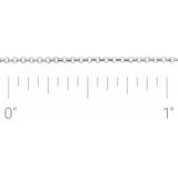 Platinum 1 mm Rolo Chain by the Inch