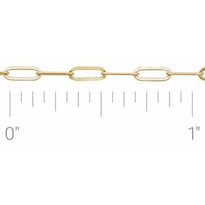 14K Yellow Recycled Metal 2.1 mm Paperclip-Style Chain by the Inch