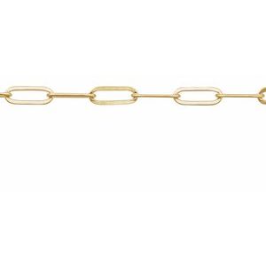 14K Yellow Recycled Metal 2.1 mm Paperclip-Style Chain by the Inch