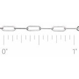 14K White Recycled Metal 2.1 mm Paperclip-Style Chain by the Inch