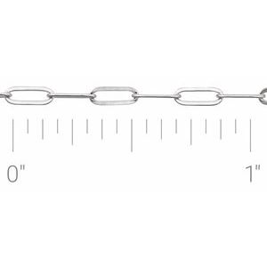 14K White Recycled Metal 2.1 mm Paperclip-Style Chain by the Inch