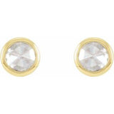 14K Yellow .05 CTW Rose-Cut Natural Diamond Bezel-Set Earrings