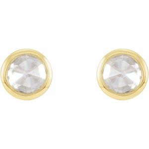 14K Yellow .05 CTW Rose-Cut Natural Diamond Bezel-Set Earrings