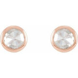 14K Rose .05 CTW Rose-Cut Natural Diamond Bezel-Set Earrings