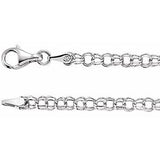 14K White 3.75 mm Cable 7" Chain