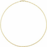 14K Yellow 2.7 mm Mirror 16" Chain