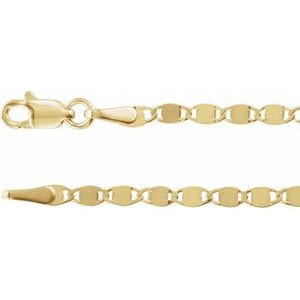 14K Yellow 2.7 mm Mirror 7 1/2" Chain