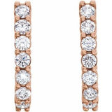 14K Rose 1 1/4 CTW Natural Diamond J-Hoop Earrings