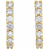 14K Yellow 1 1/4 CTW Natural Diamond J-Hoop Earrings
