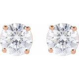 14K Rose 1 1/2 CTW Natural Diamond Earrings