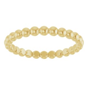 18K Yellow Beaded Stackable Ring