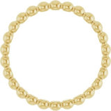 18K Yellow Beaded Stackable Ring