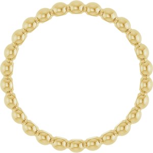 18K Yellow Beaded Stackable Ring