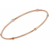 14K Rose 1/4 CTW Natural Diamond Bezel-Set Bangle 8" Bracelet