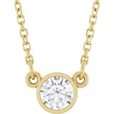 14K Yellow Stuller Lab-Grown Moissanite Solitaire 18" Necklace