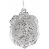 14K White 16.5x14 mm St. Michael Medal