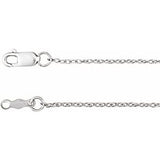 14K White 1 mm Rope 18" Chain