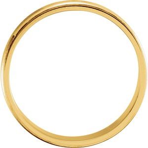 14K Yellow 6 mm Grooved Lightweight Comfort-Fit Flat Band Size 10.25