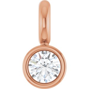 14K Rose .015 CT Natural Diamond Dangle