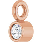 14K Rose .015 CT Natural Diamond Dangle