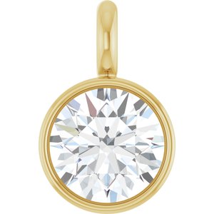 14K Yellow 1/10 CT Natural Diamond Dangle