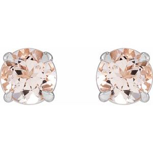 Sterling Silver Pink Morganite Earrings