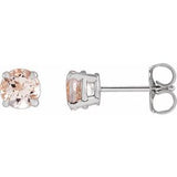 14K White Pink Morganite Earrings