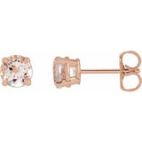 14K Rose Pink Morganite Earrings