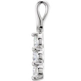 14K White 1/3 CTW Natural Diamond Three-Stone Pendant