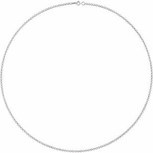 Sterling Silver 2 mm Rolo 7" Chain