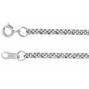 Sterling Silver 2 mm Rolo 7" Chain