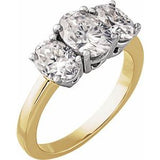 14K Yellow & Platinum Three-Stone Engagement Ring Mounting