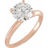 14K Rose/White 3.5-3.9 mm Round Pre-Notched Lightweight 4-Prong Solitaire Engagement Ring Mounting