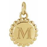 18K Yellow Vermeil Engravable Beaded Disc Charm/Pendant