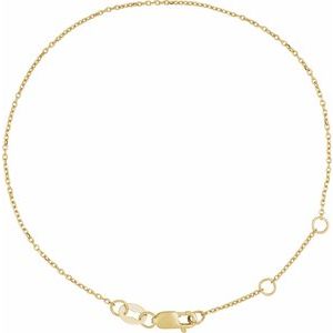 14K Yellow 1 mm Adjustable Diamond-Cut Cable 6 1/2-7 1/2" Chain