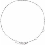 14K White 1 mm Adjustable Diamond-Cut Cable 6 1/2-7 1/2" Chain