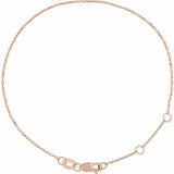 14K Rose 1 mm Adjustable Diamond-Cut Cable 6 1/2-7 1/2" Chain