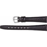 13 mm Regular Black Textured Calf Semi-Padded Watch Band