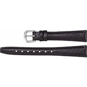 13 mm Regular Black Textured Calf Semi-Padded Watch Band